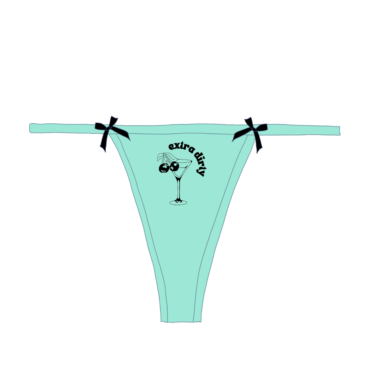 Extra Dirty Martini Bow Thong